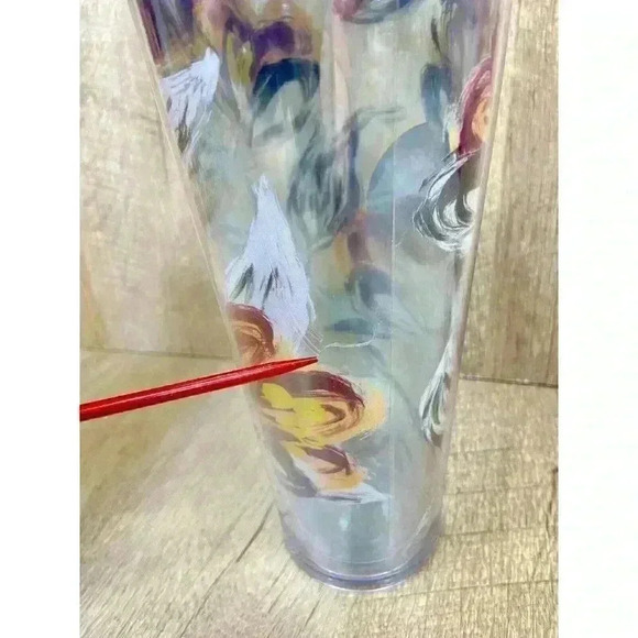 2019 Starbucks Peony Flower Floral Tumbler Venti Cold Cup 24 oz No Straw - Picture 9 of 11